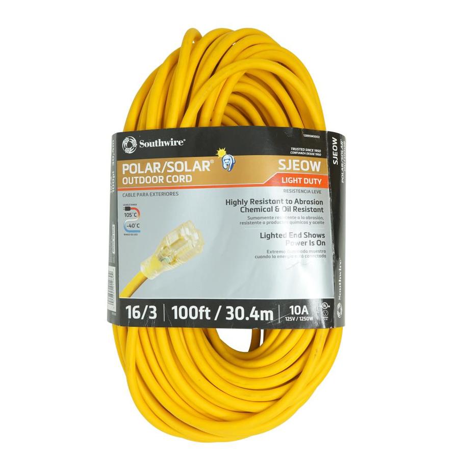 Southwire Polar/Solar 100ft 16/3 3Prong Outdoor SJEOW Light Duty