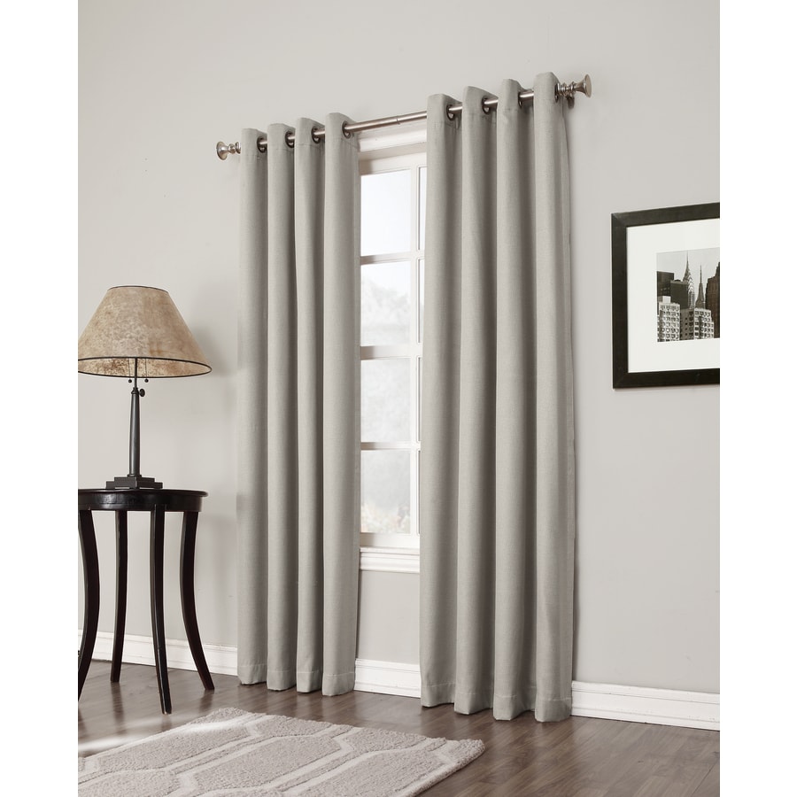 Allen + roth Bandley 84-in Sand Polyester Blackout Single Curtain Panel