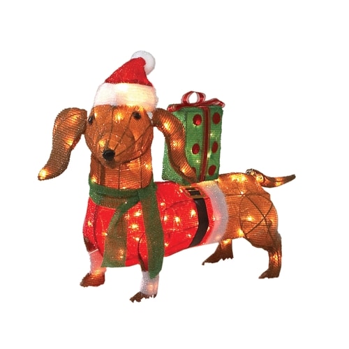 Holiday Living 30 100 Light Soft Tinsel Sausage Dog At Lowes Com