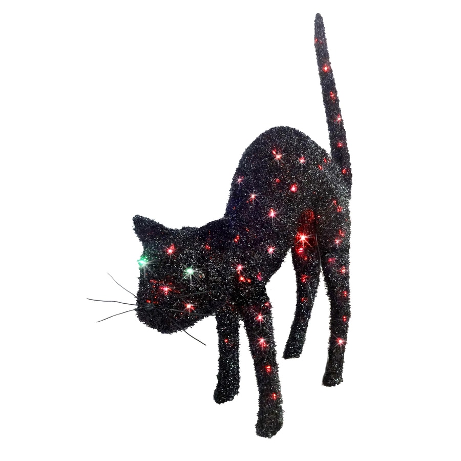 Holiday Living 3.1-ft Animated Halloween Cat with Multicolor ...