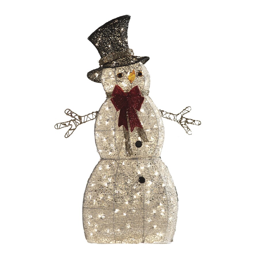 Shop Holiday Living Pre-Lit Snowman with Constant Clear White ...