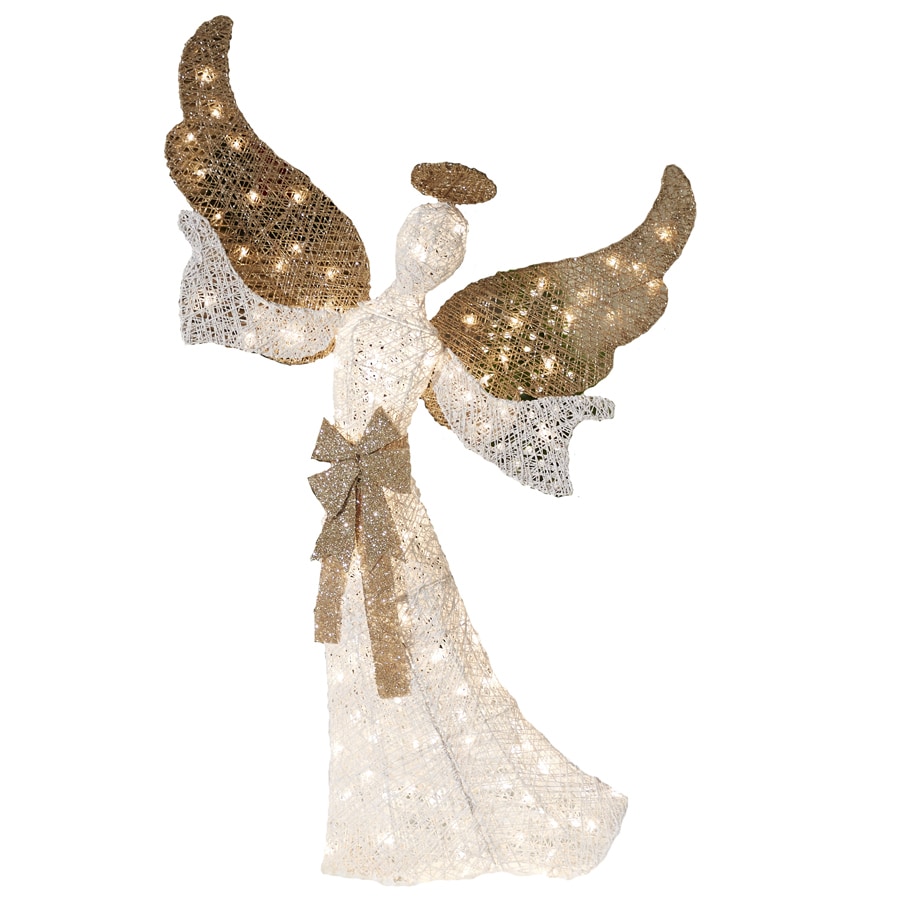 Holiday Living Pre-Lit Angel Sculpture with Constant Clear White ...