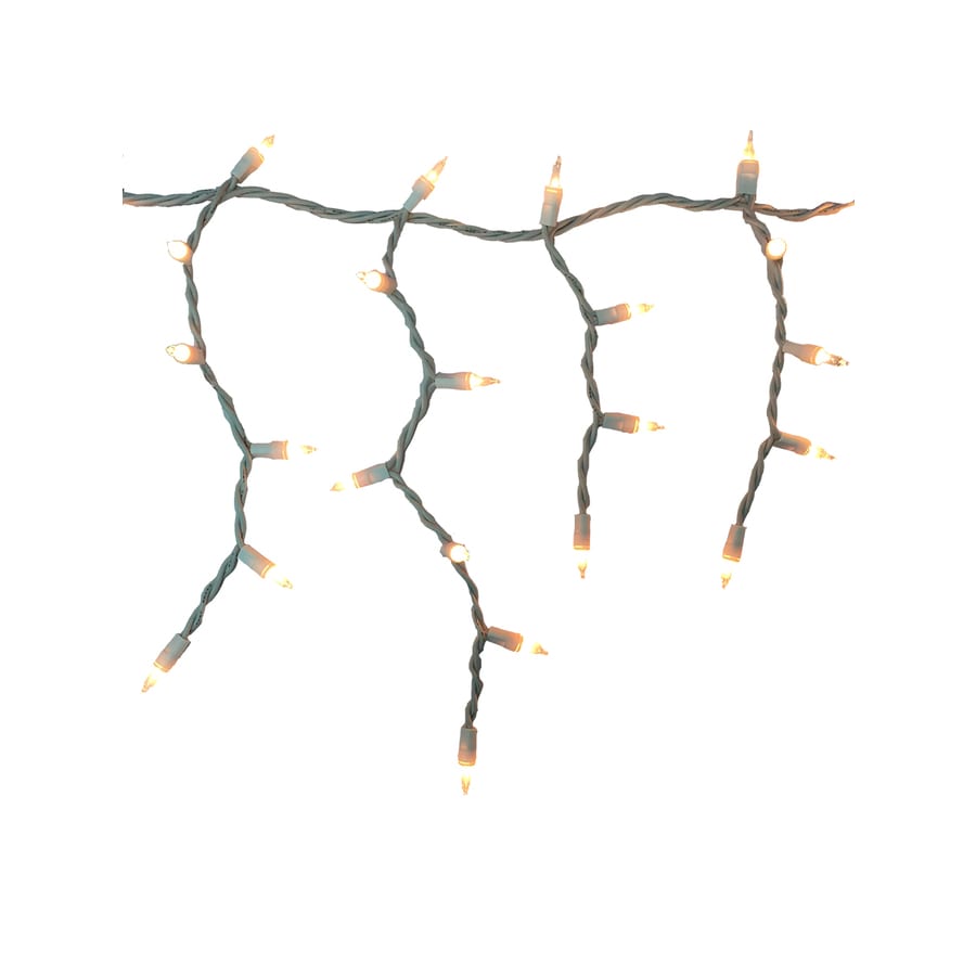 300 Count White Mini Incandescent Plug In Christmas Icicle Lights In The Christmas Icicle Lights Department At Lowes Com