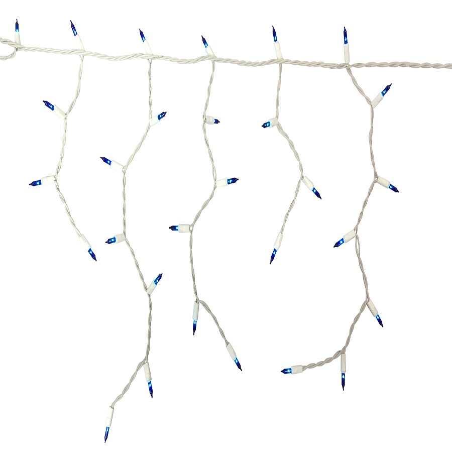Holiday Living 300 Count Constant Blue Mini Incandescent Plug In Christmas Icicle Lights In The Christmas Icicle Lights Department At Lowes Com