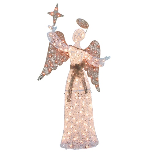 Holiday Living 5-in Angel Sculpture with White Incandescent Lights in ...