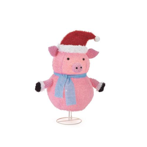 30in Pig Light Display with White Incandescent Lights in the Outdoor Christmas Decorations