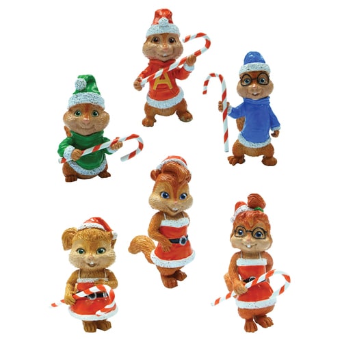 Alvin and The Chipmunks Brown Plastic Chipmunks 6-Piece Mini Ornament