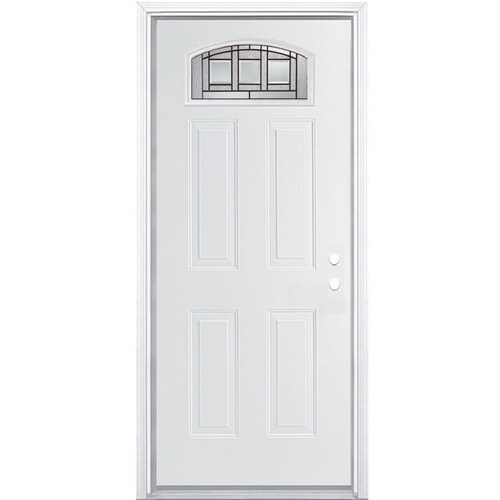 Craftsman Glass Morelight Primed Steel Entry Door Common 36 In X 80 In Actual 37 5 In X 81 5 In