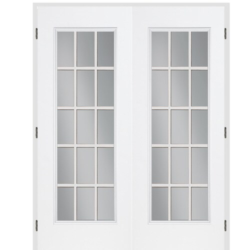 Classics Primed Solid Core Clear Glass Wood Pine French Door Common 60 In X 80 In Actual 61 5 In X 81 5 In