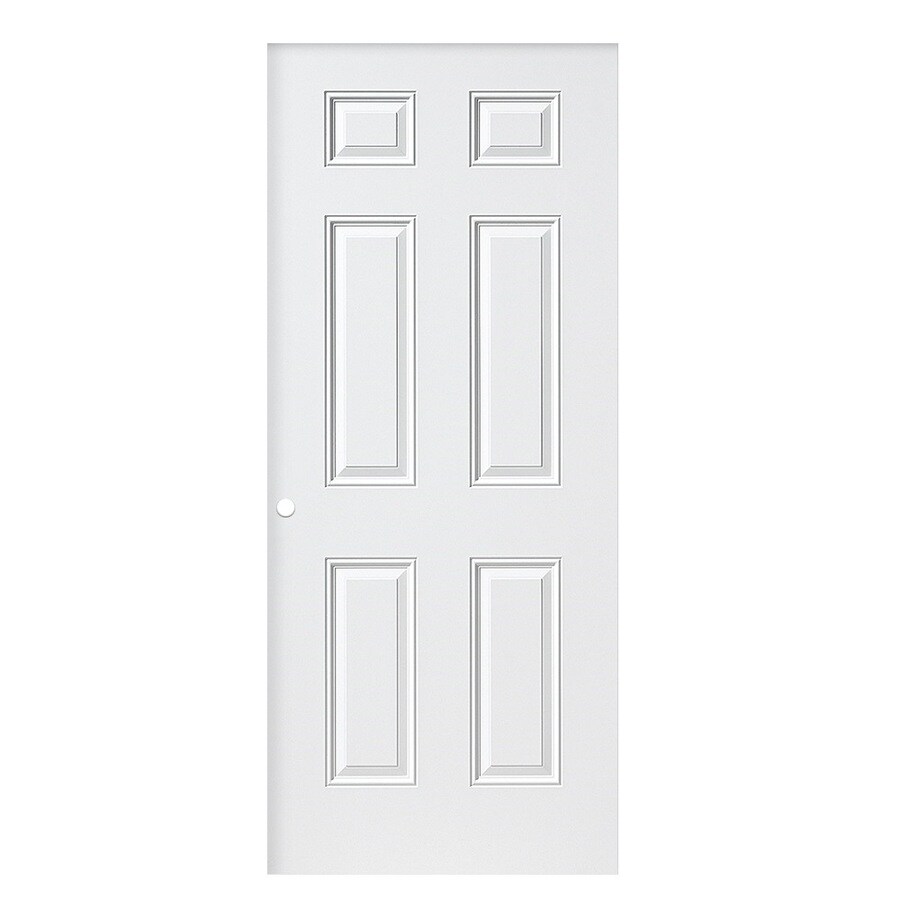Masonite 32-in x 80-in Steel Universal Reversible Primed Slab Door Front Door Insulating Core