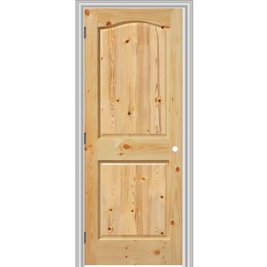 Reliabilt 28 In X 80 In 2 Panel Arch Top Solid Knotty Pine Left