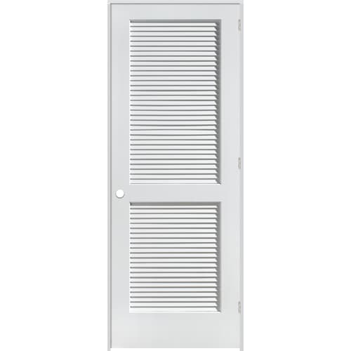 ReliaBilt 24in x 80in Louvered Solid Wood Core Wood LeftHand
