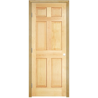 Pre Hung Doors Unfinished 6 Panel Solid Core Wood Pine Pre Hung Door Common 32 In X 80 In Actual 33 5 In X 81 5 In