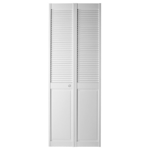 Masonite Traditional White Louver Wood Pine Bifold Door Hardware