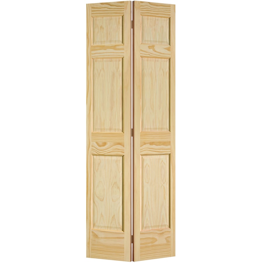 Shop Masonite Unfinished 6-Panel Wood Pine Bifold Door With Hardware