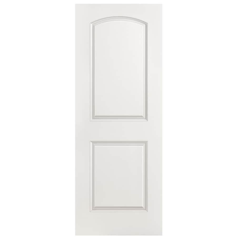 Masonite 743378 Roman 28-in x 80-in 2-panel Round Top Smooth Hollow Core Molded Composite Slab Door