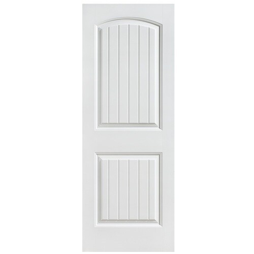 Masonite Cheyenne Primed 2 Panel Round Top Plank Hollow Core