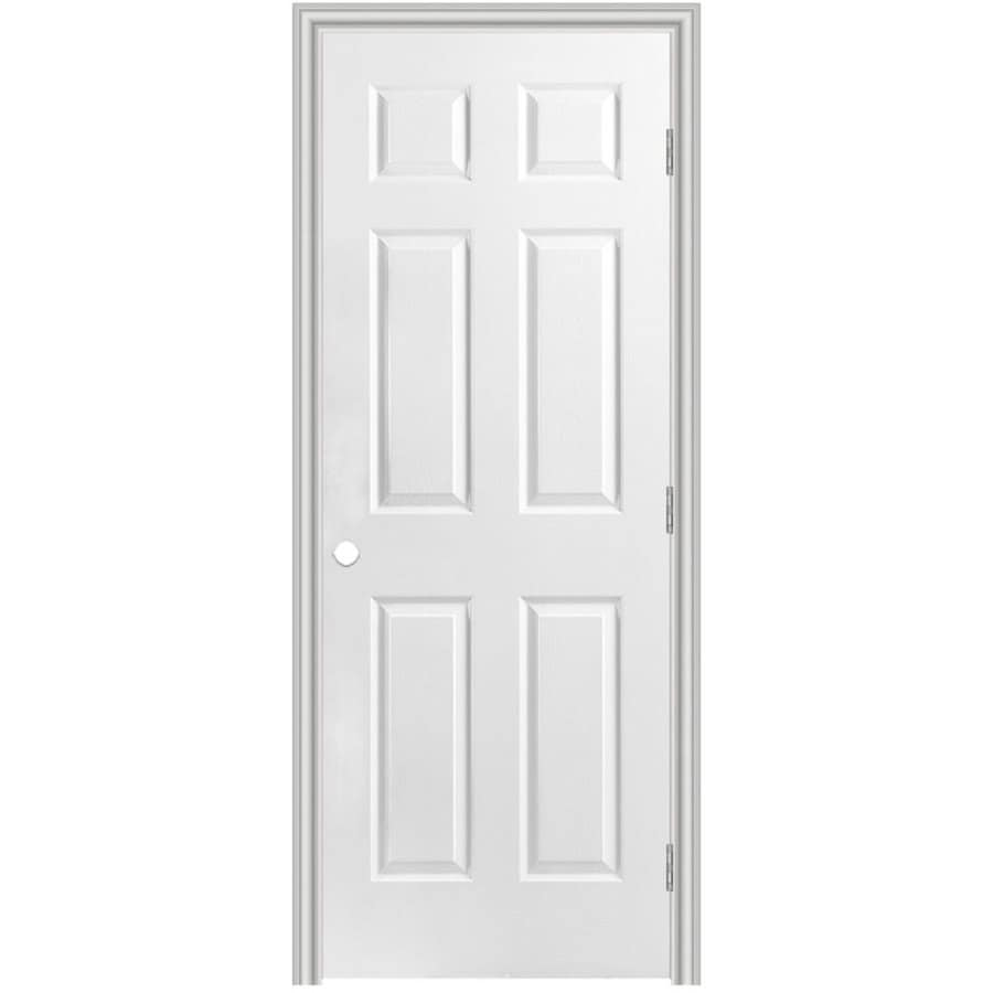 Traditional Primed 6 Panel Hollow Core Molded Composite Pre Hung Door Common 24 In X 80 In Actual 25 5 In X 81 5 In