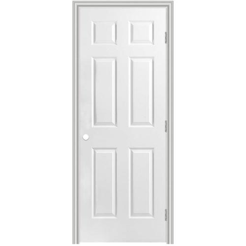 Traditional Primed 6 Panel Hollow Core Molded Composite Pre Hung Door Common 30 In X 80 In Actual 31 5 In X 81 5 In