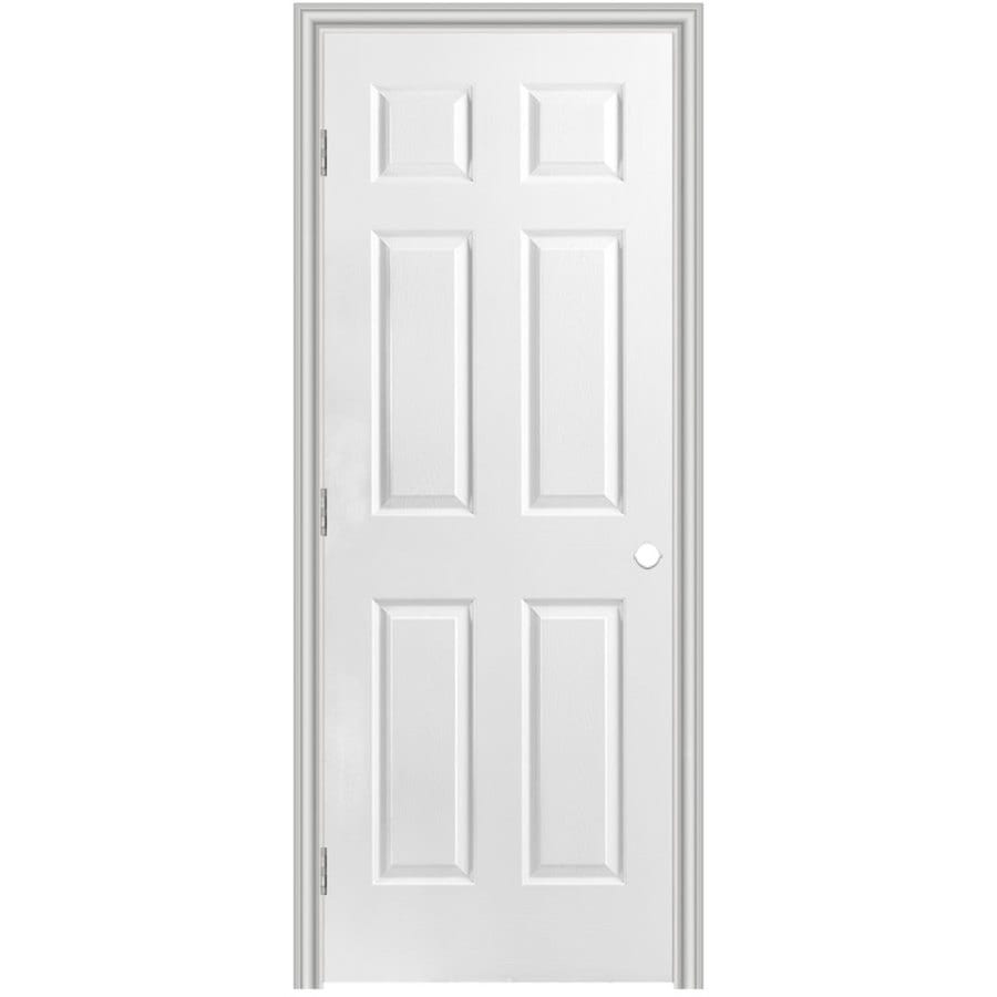 Traditional Primed 6 Panel Hollow Core Molded Composite Pre Hung Door Common 24 In X 78 In Actual 25 5 In X 79 5 In