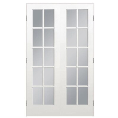 Masonite Traditional Primed Solid Core Clear Glass Wood