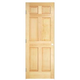 Pre Hung Doors At Lowes Masonite Unfinished 6 Panel Solid Core Wood Pine Single Pre Hung Door Common