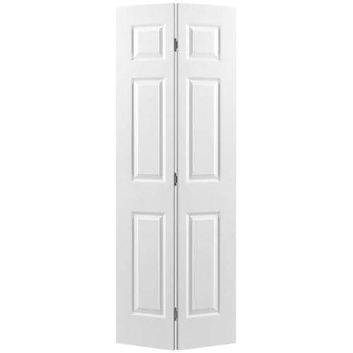 Masonite Traditional 60-in X 80-in 6-Panel Molded Composite Bifold Door ...