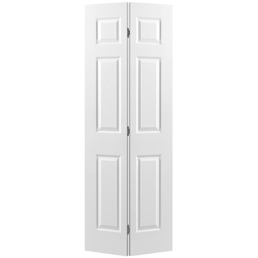 Traditional Primed 6 Panel Molded Composite Bifold Door Hardware Included Common 30 In X 78 In Actual 29 5 In X 77 In