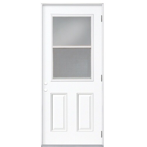 Masonite Half Lite Clear Glass Left Hand Outswing Primed Steel