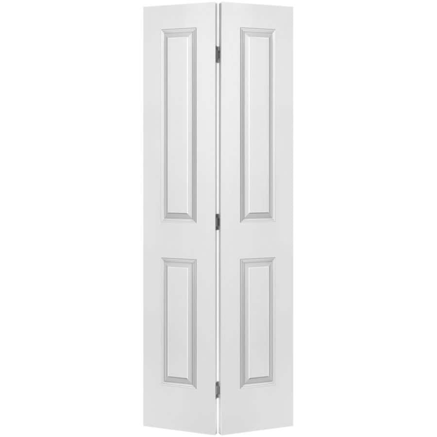 Traditional Primed 2 Panel Square Molded Composite Bifold Door Hardware Included Common 24 In X 80 In Actual 23 5 In X 79 In