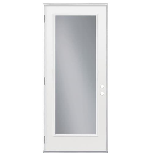 Masonite 36 In X 80 In Fiberglass Full Lite Right Hand Outswing Primed Prehung Single Front Door