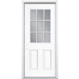 entry lowes door steel doors panel prehung lite masonite primed windows