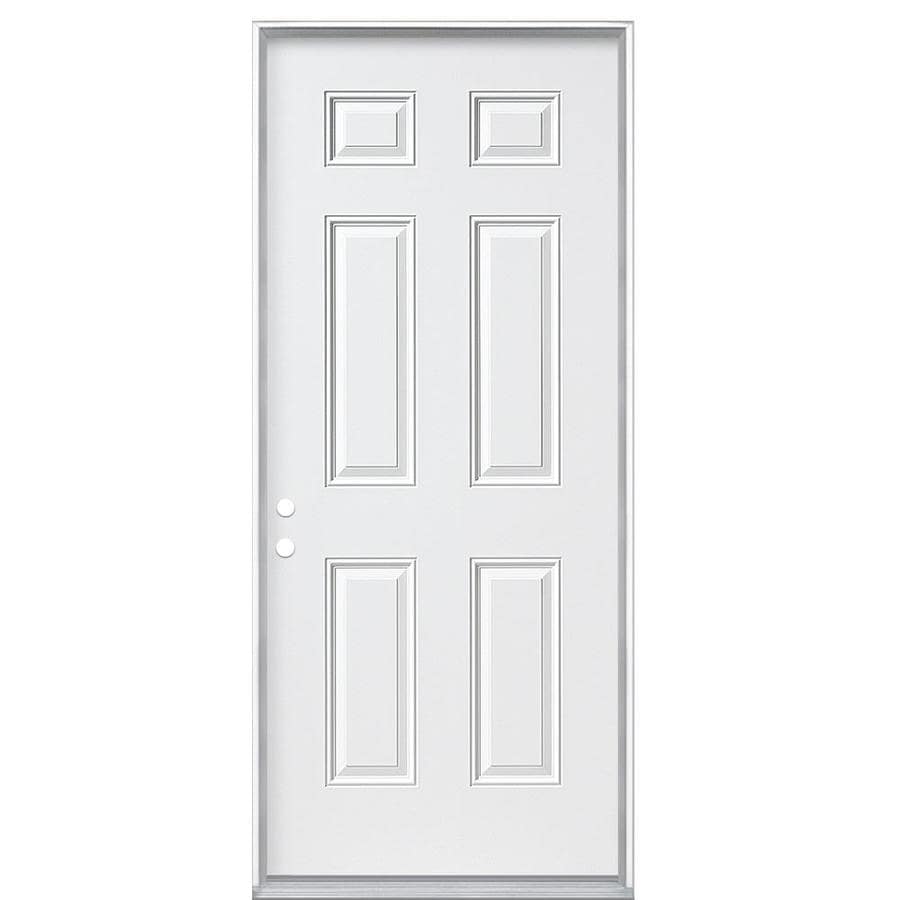 Masonite Right Hand Inswing Primed Steel Prehung Entry Door With