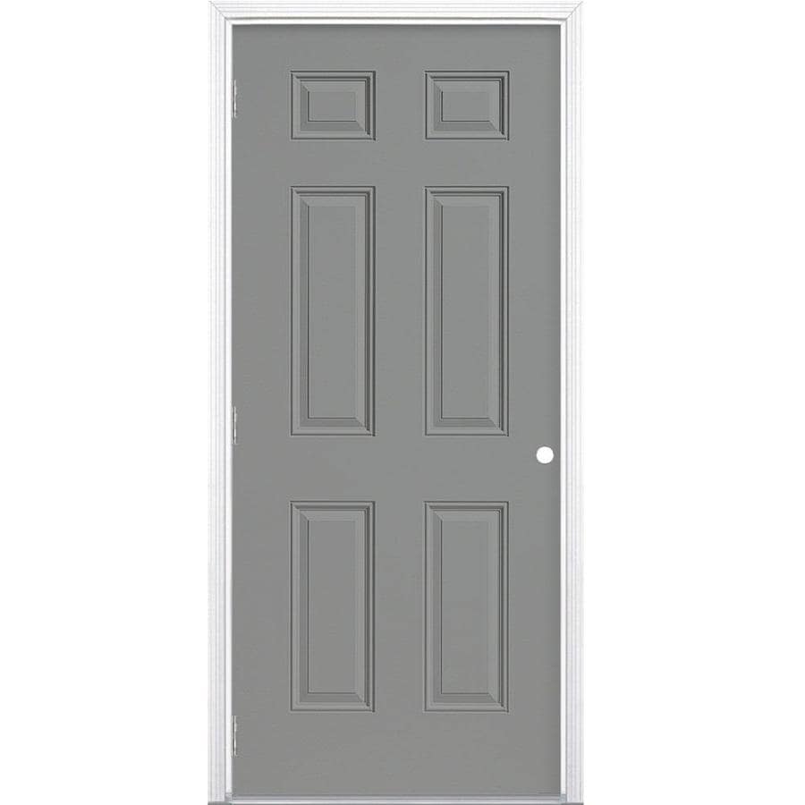 Masonite Right Hand Outswing Primed Steel Prehung Entry Door With