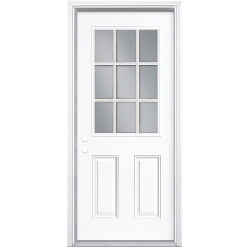 Masonite Half Lite Clear Glass Right Hand Inswing Primed Steel