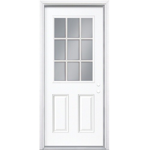 Masonite Half Lite Clear Glass Left Hand Inswing Primed Steel