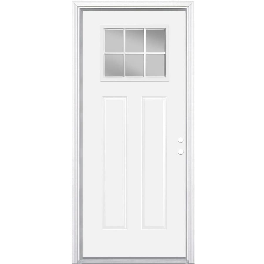 Masonite Craftsman External Grille Left Hand Inswing Primed Steel