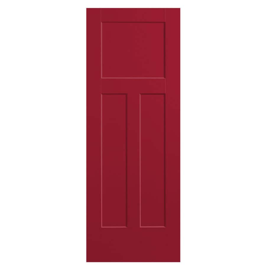 Masonite Winslow 36in x 80in Barn Red 3Panel Craftsman Hollow Core