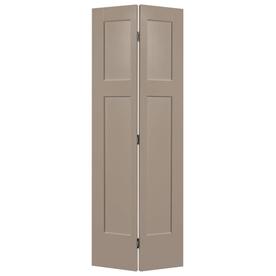 Bifold Door Gray Sliding Closet Doors At Lowes Masonite Sand Piper 3 Panel Craftsman Molded Composite Bifold Door With Hardware Common