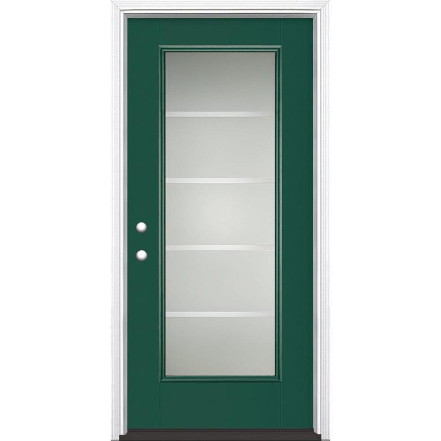 Masonite Crosslines Full Lite Decorative Glass Right Hand Inswing