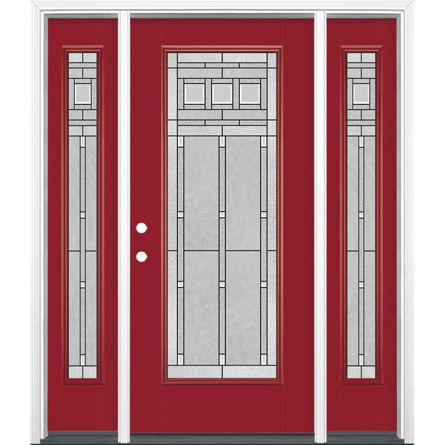 Masonite Craftsman Decorative Gl Right Hand Inswing Roma Red Masonite Craftsman Decorative Gl Right Hand Inswing Roma Red Painted Fibergl Prehung Entry Door With