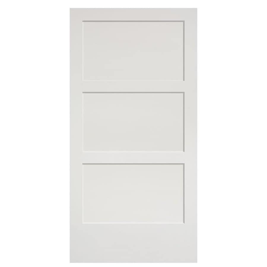 Masonite Primed 3Panel MDF Barn Door 42in x 84in; Actual 42in x 84in) at