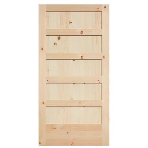 Masonite Unfinished 5Panel Wood Knotty Pine Barn Door 42in x