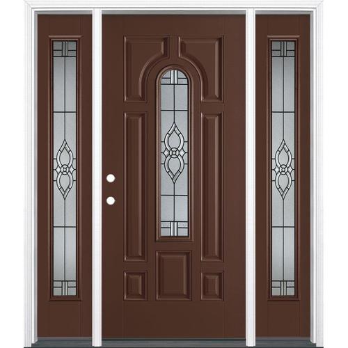 Masonite Calista 64-in x 80-in Fiberglass Center Arch Lite Right-Hand ...