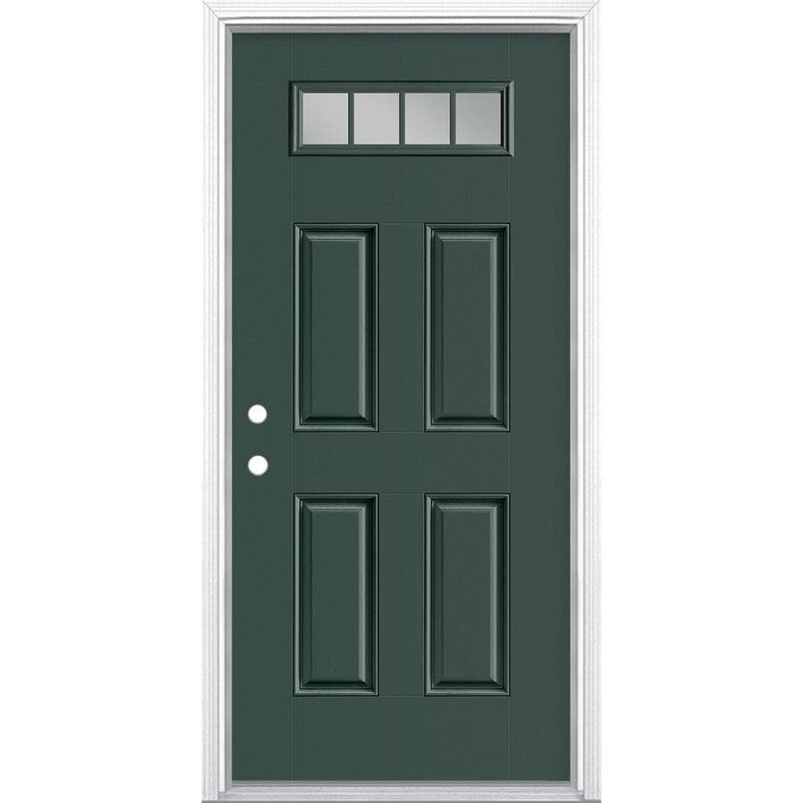 Masonite 1/4 Lite Clear Glass Right-Hand Inswing Evergreen Painted ...