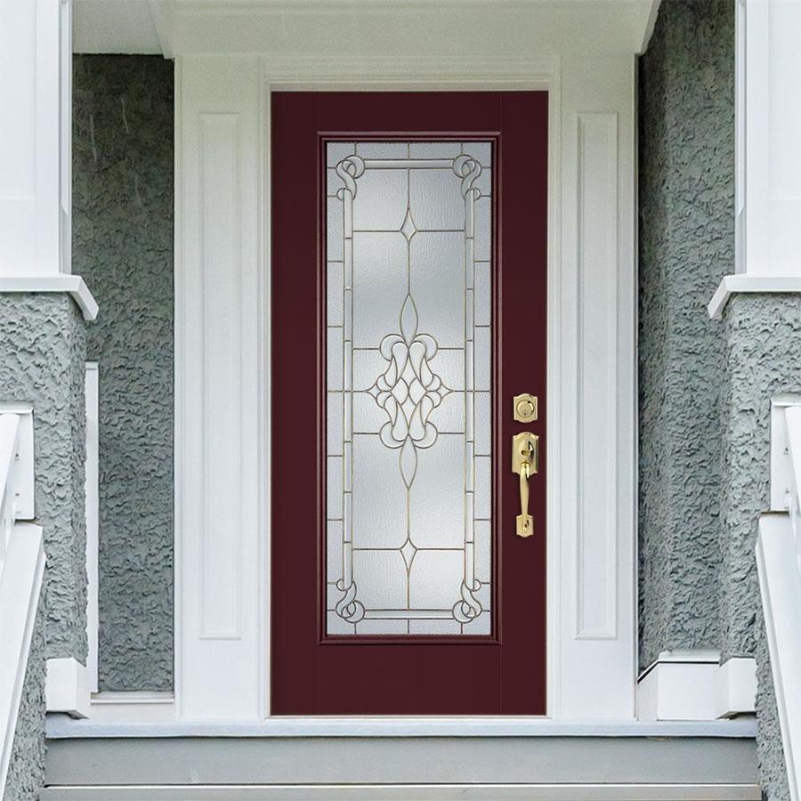 Masonite Stately Full Lite Decorative Glass Left-Hand Inswing Currant ...