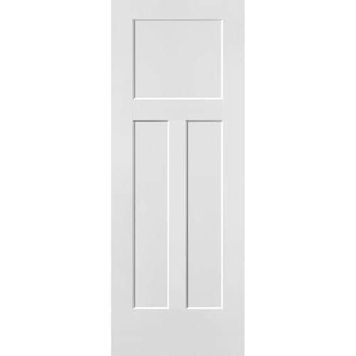 Masonite Slab Door 30in x 80in Primed White 3Panel Craftsman Hollow