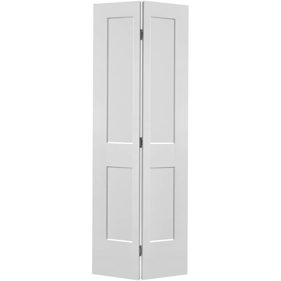 Logan Primed White 2 Panel Square Molded Composite Bifold Door Hardware Included Common 36 In X 80 In Actual 35 5 In X 79 In
