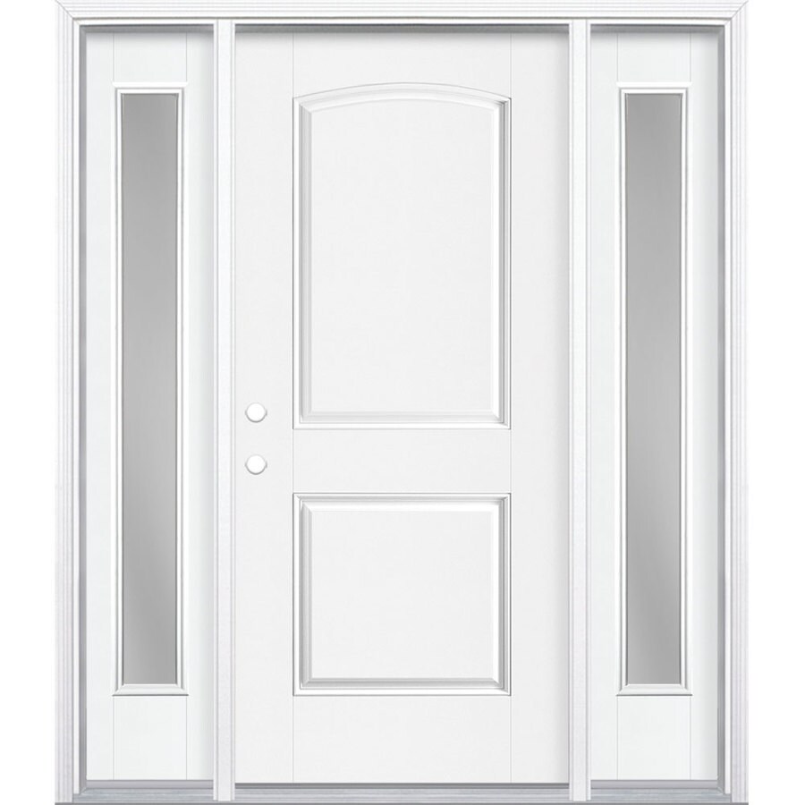 Masonite Clear Glass Right Hand Inswing Modern White Painted