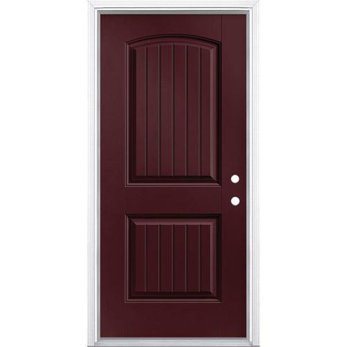 Masonite Left-Hand Inswing Currant Painted Fiberglass Prehung Entry ...